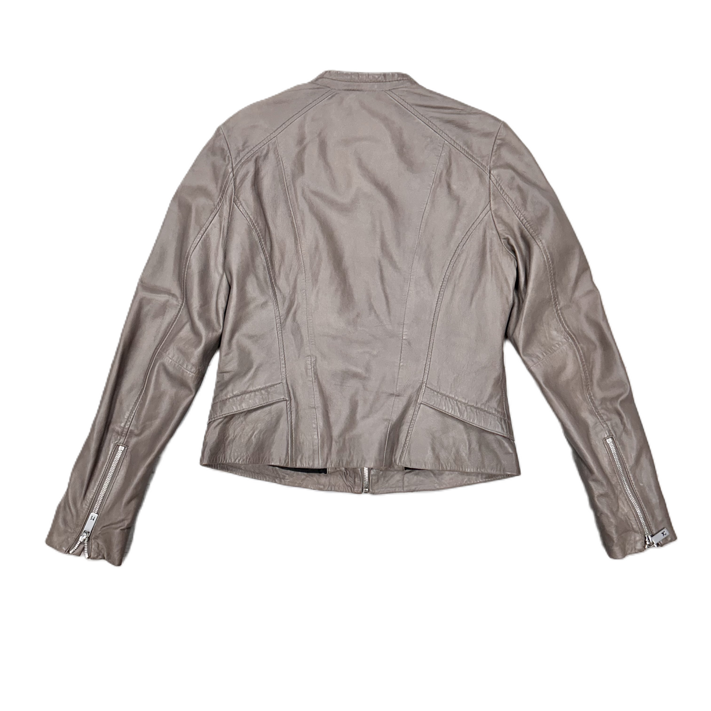 Jacket Leather By Mauritius In Taupe, Size: S