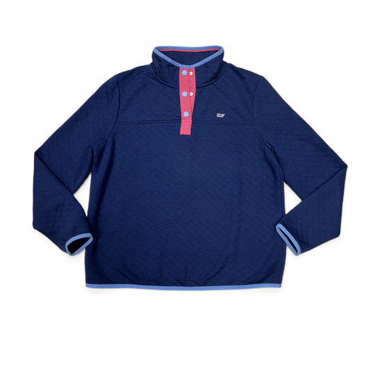 Jacket Fleece By Vineyard Vines In Blue & Pink, Size: L