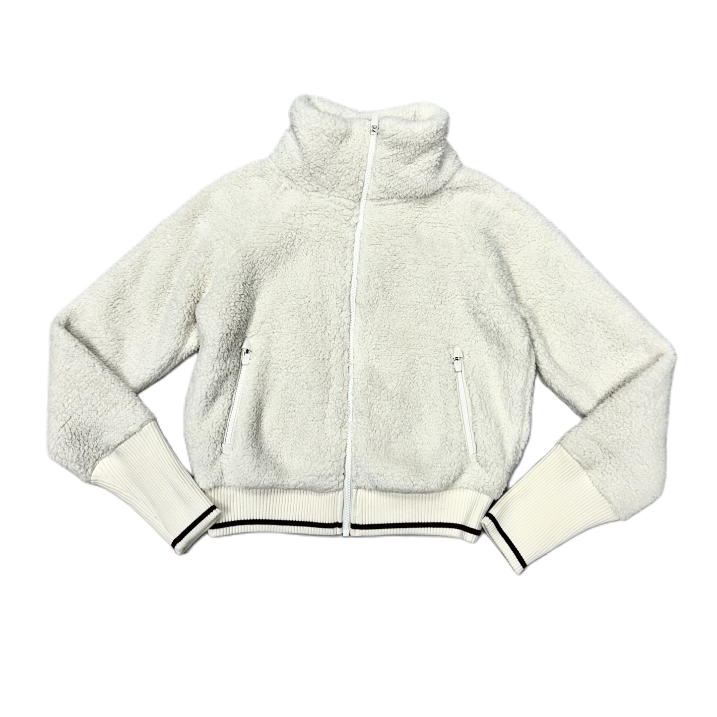 Jacket Fleece By Athleta In Cream, Size: Xxs