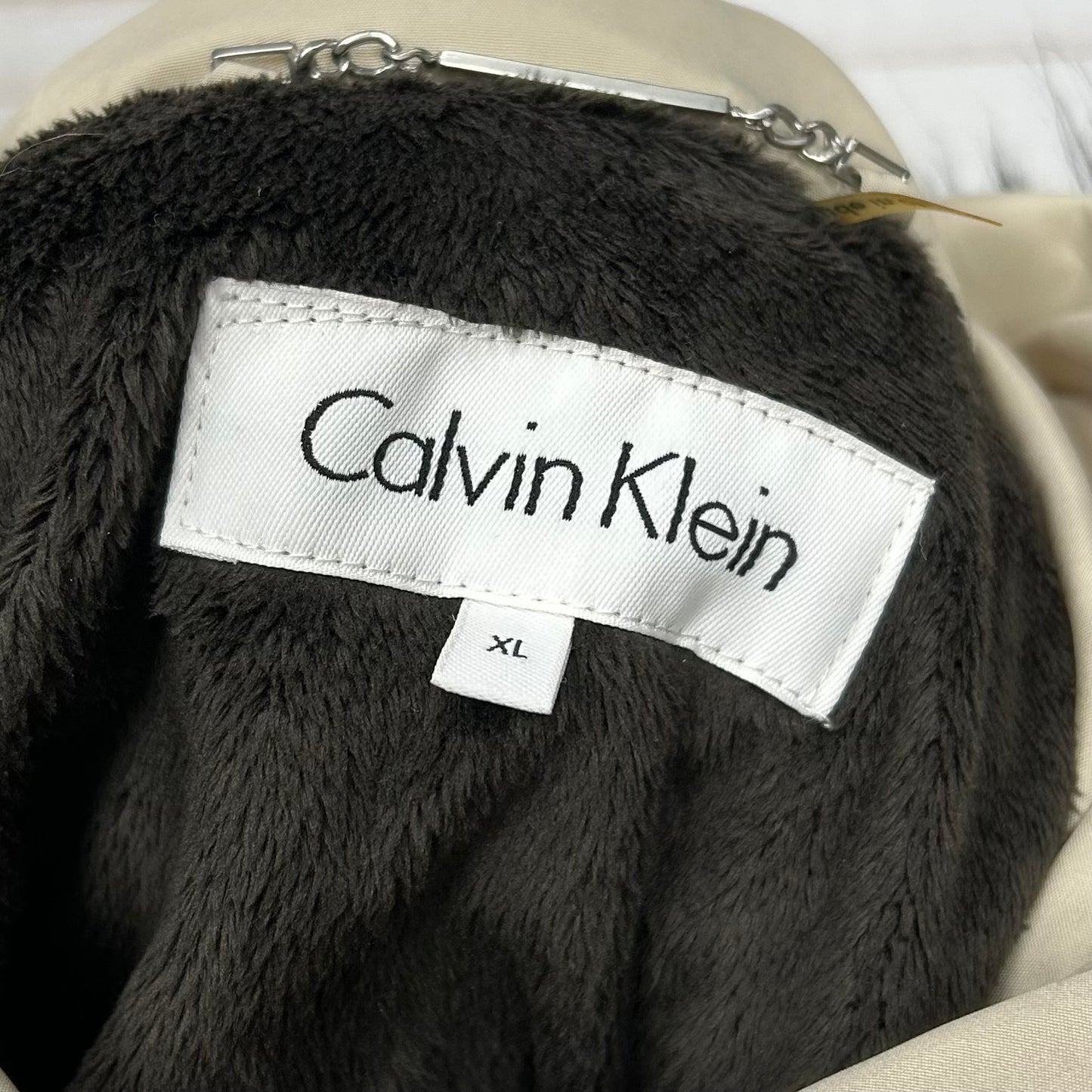 Coat Parka By Calvin Klein In Tan, Size: Xl