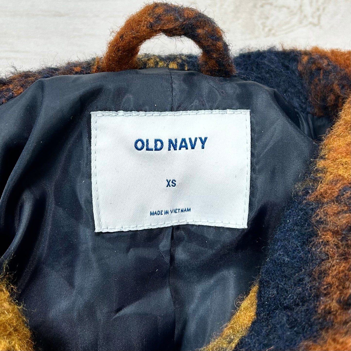 Coat Peacoat By Old Navy In Blue & Orange, Size: Xs