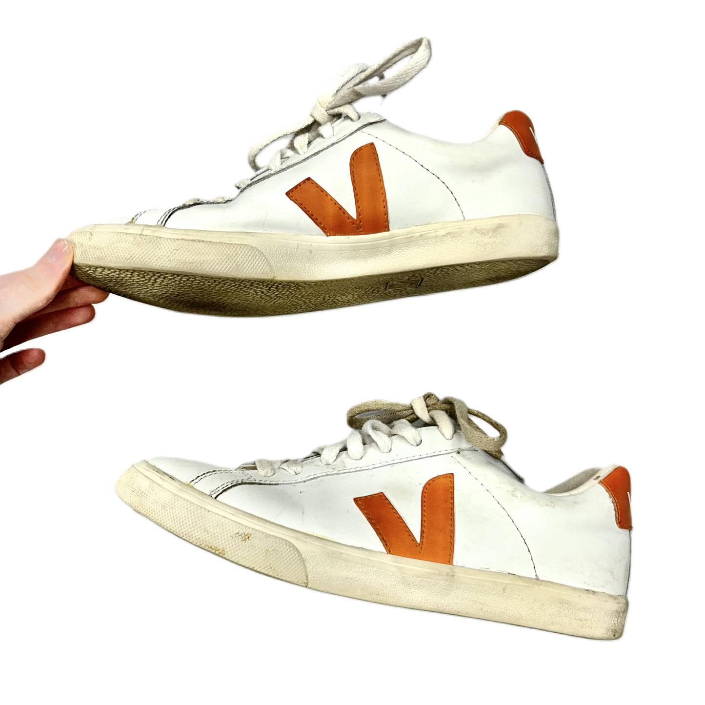 Shoes Sneakers By Veja In Orange & White, Size: 8