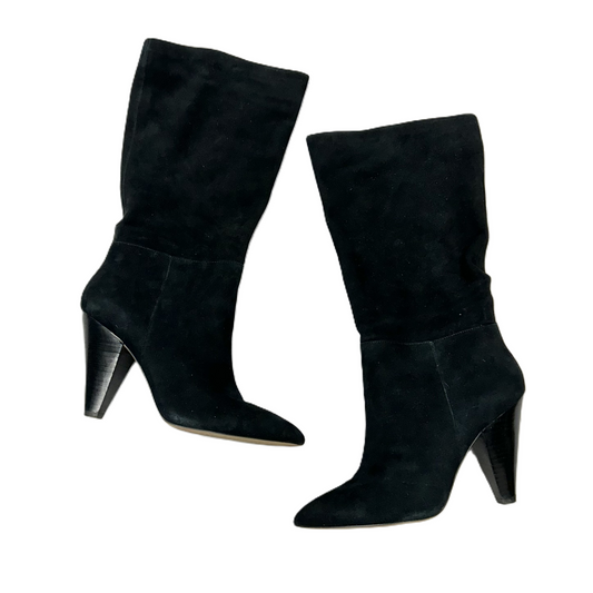 Boots Mid-calf Heels By Something Navy In Black, Size: 9