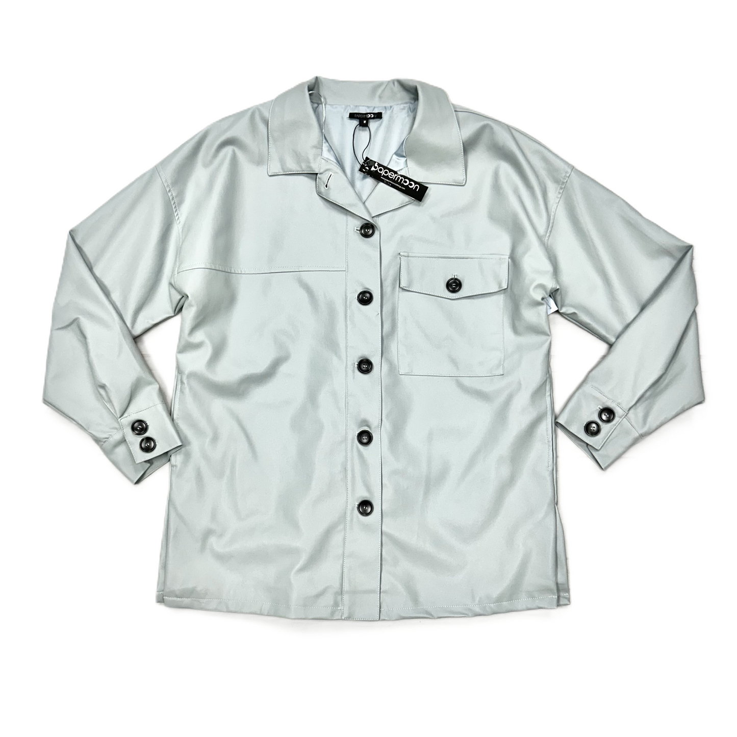 Jacket Shirt By Papermoon In Blue, Size: M