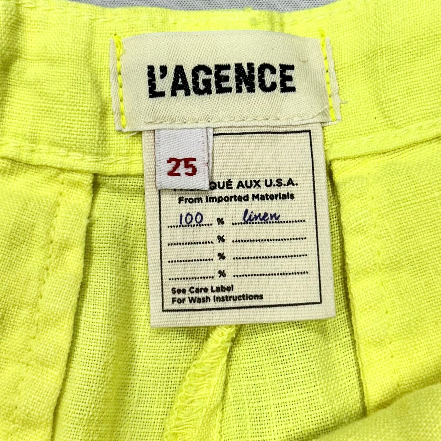 Shorts By L Agence In Neon Yellow, Size: 0