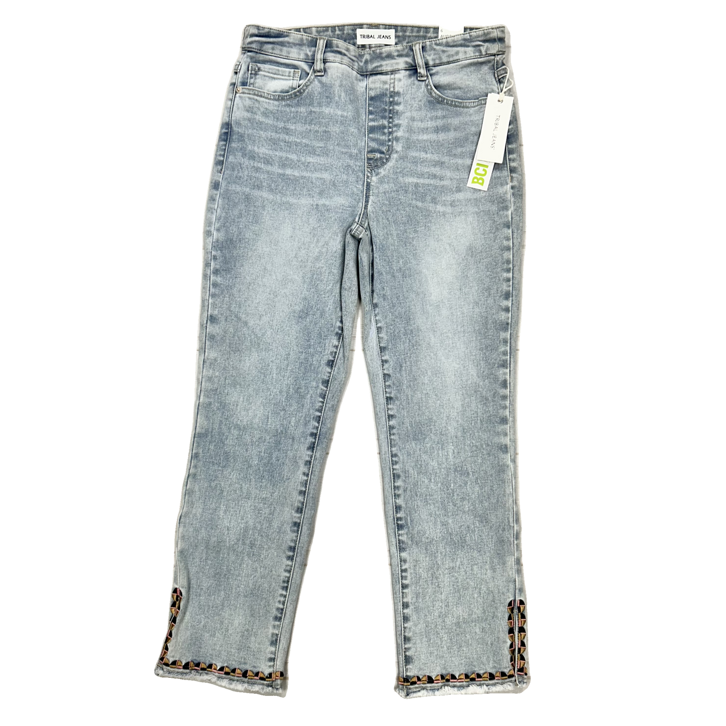 Jeans Straight By Tribal In Blue Denim, Size: 6