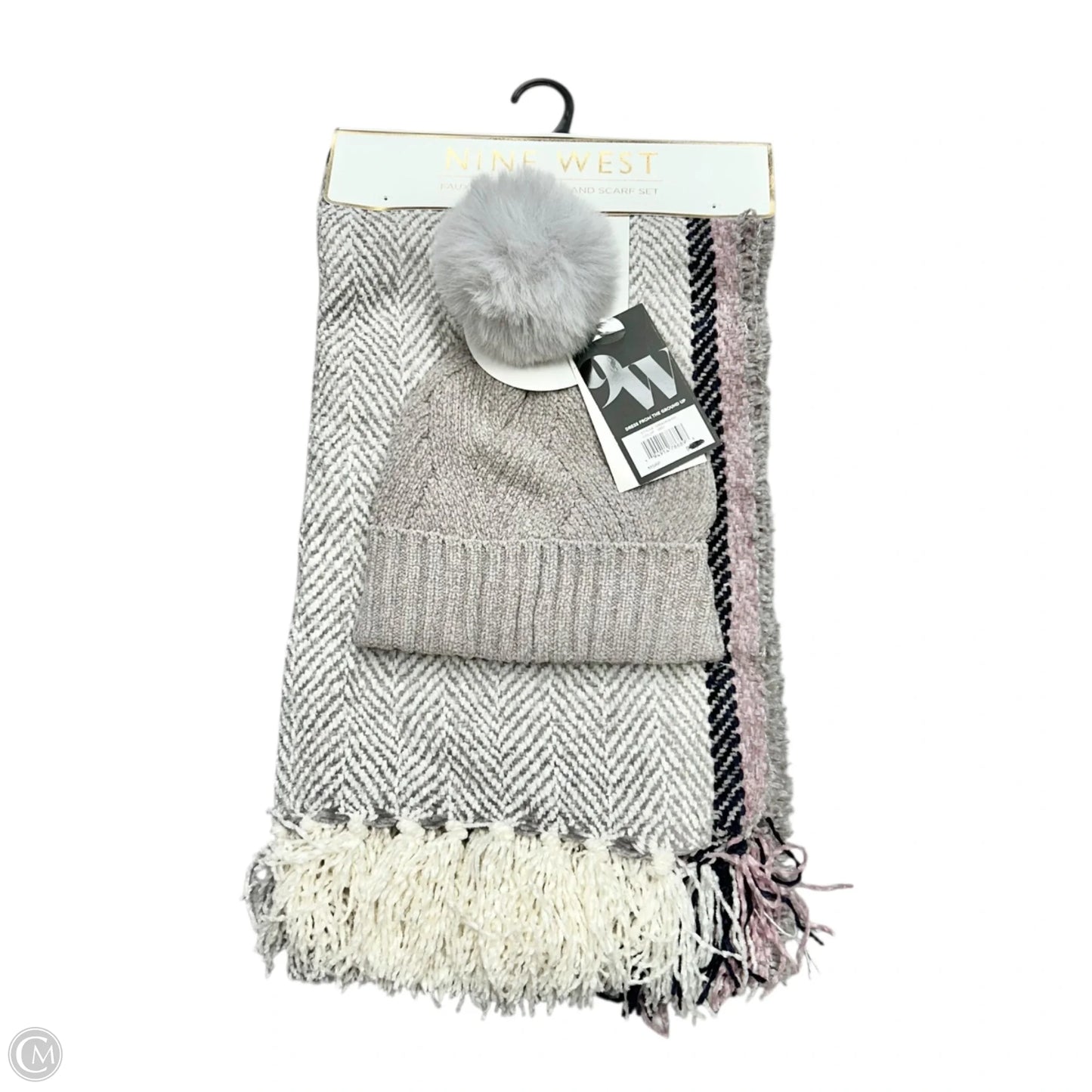Scarf Winter By Nine West In Grey & Purple