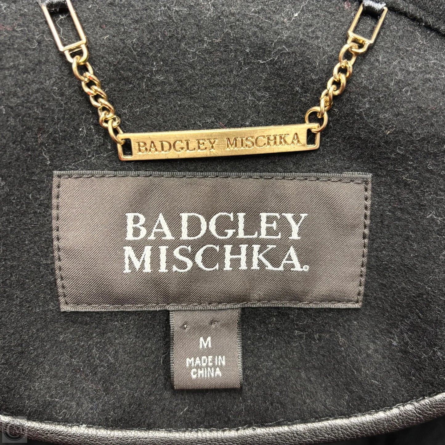 Coat Peacoat By Badgley Mischka In Black, Size: M