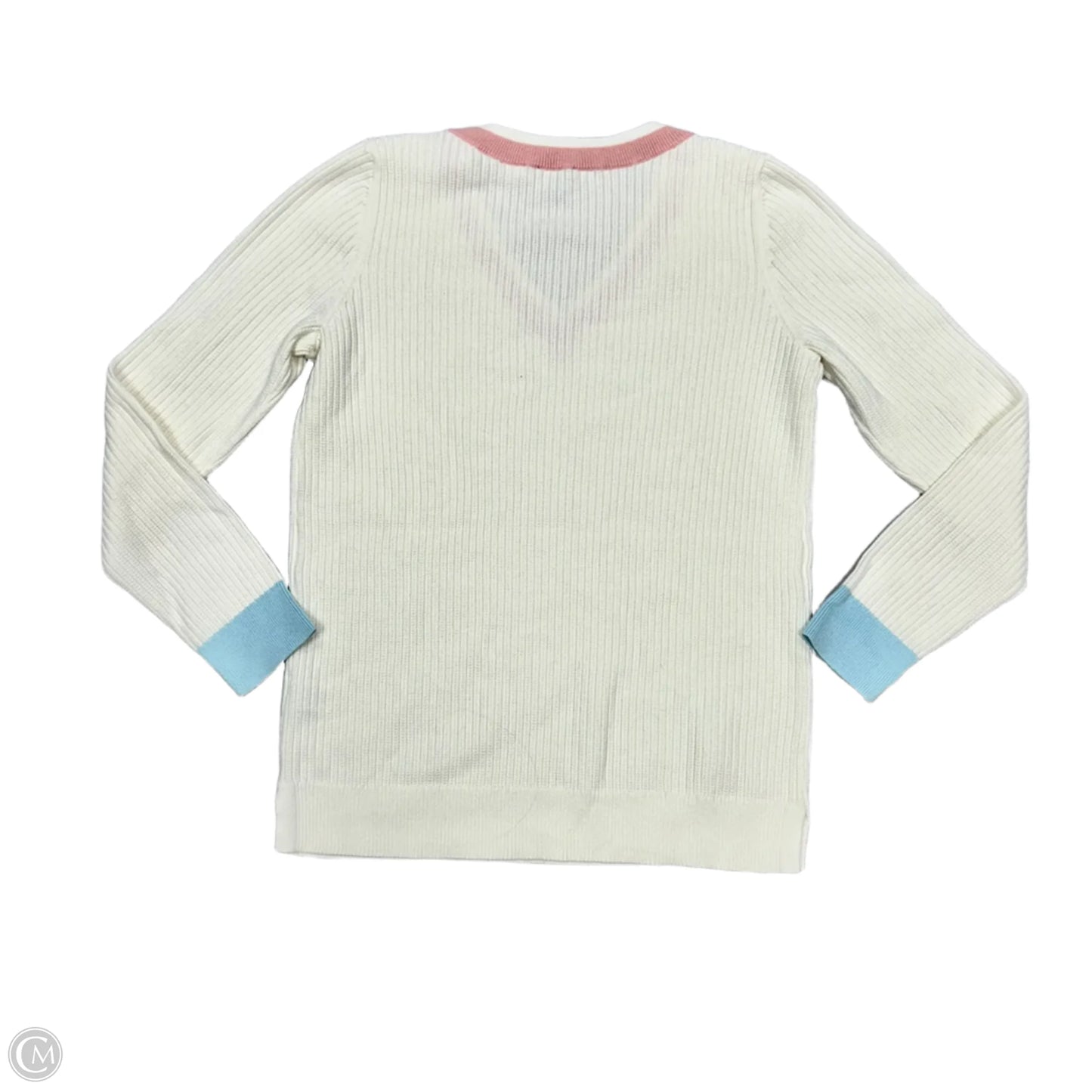 Sweater By Talbots In Cream & Pink, Size: S