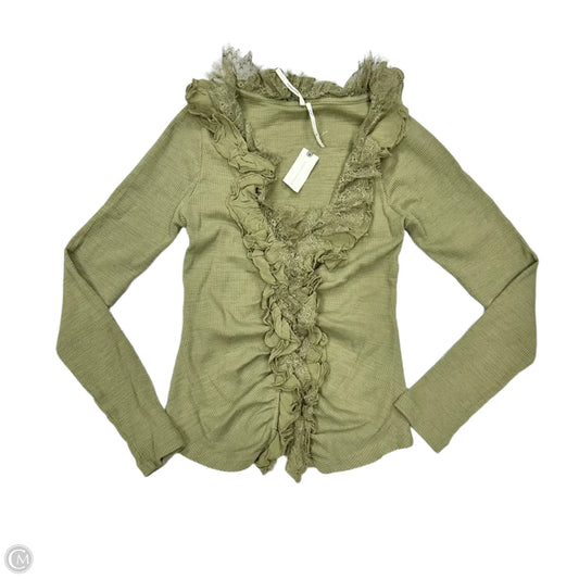 Top Long Sleeve By Anthropologie In Green, Size: M