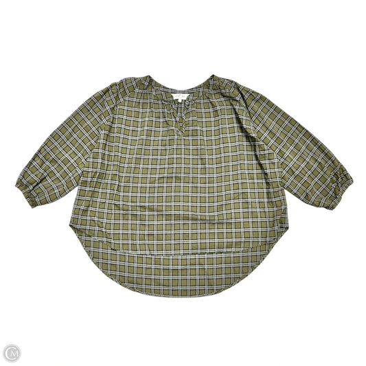 Top Long Sleeve By The Great. In Green & Grey, Size: M