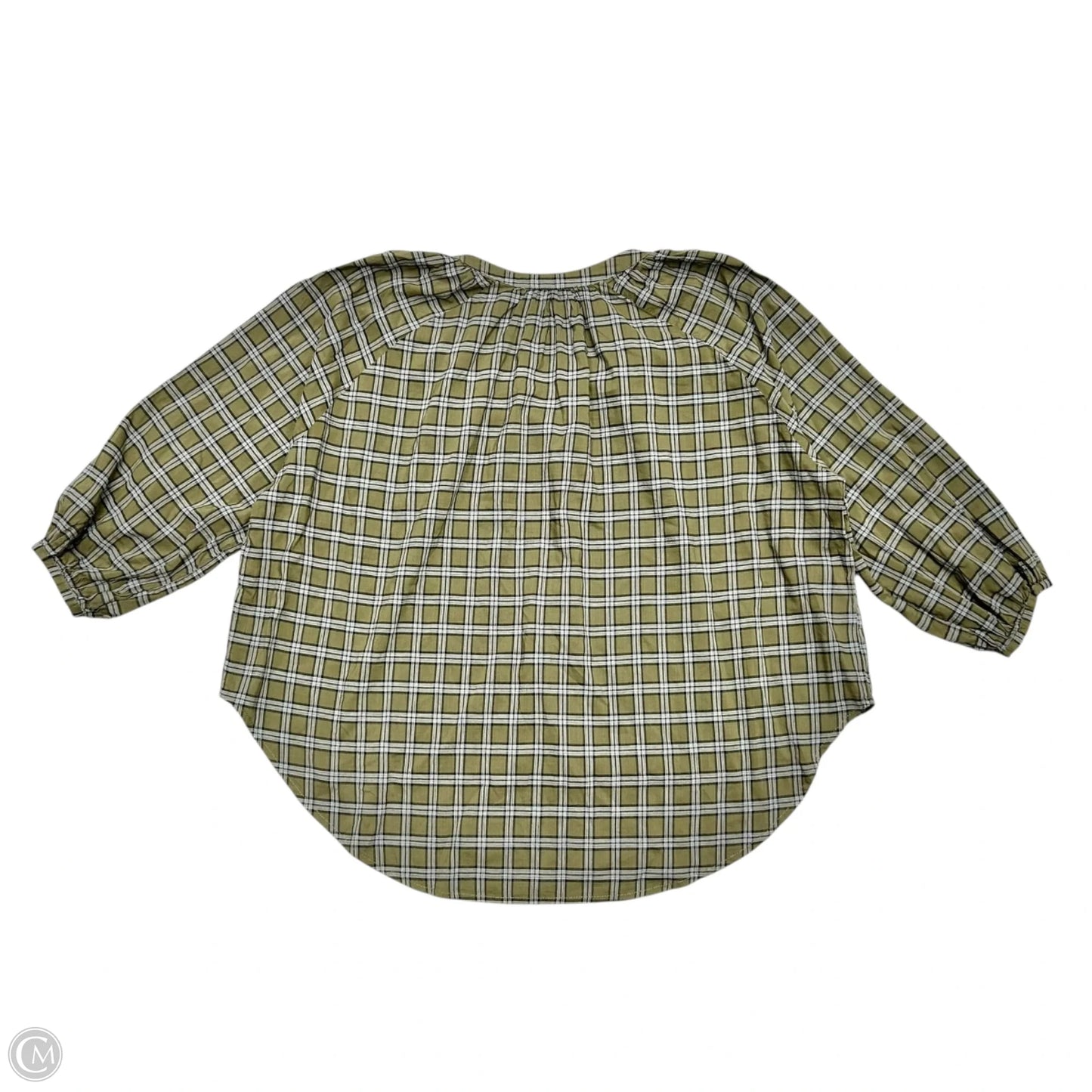 Top Long Sleeve By The Great. In Green & Grey, Size: M