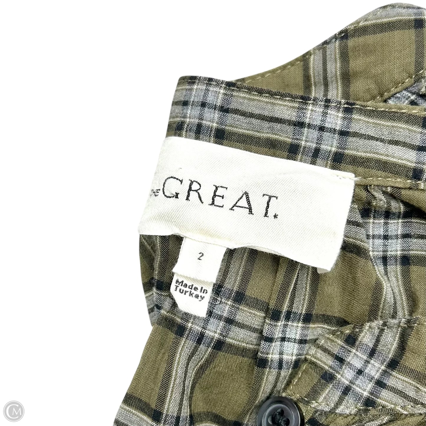 Top Long Sleeve By The Great. In Green & Grey, Size: M