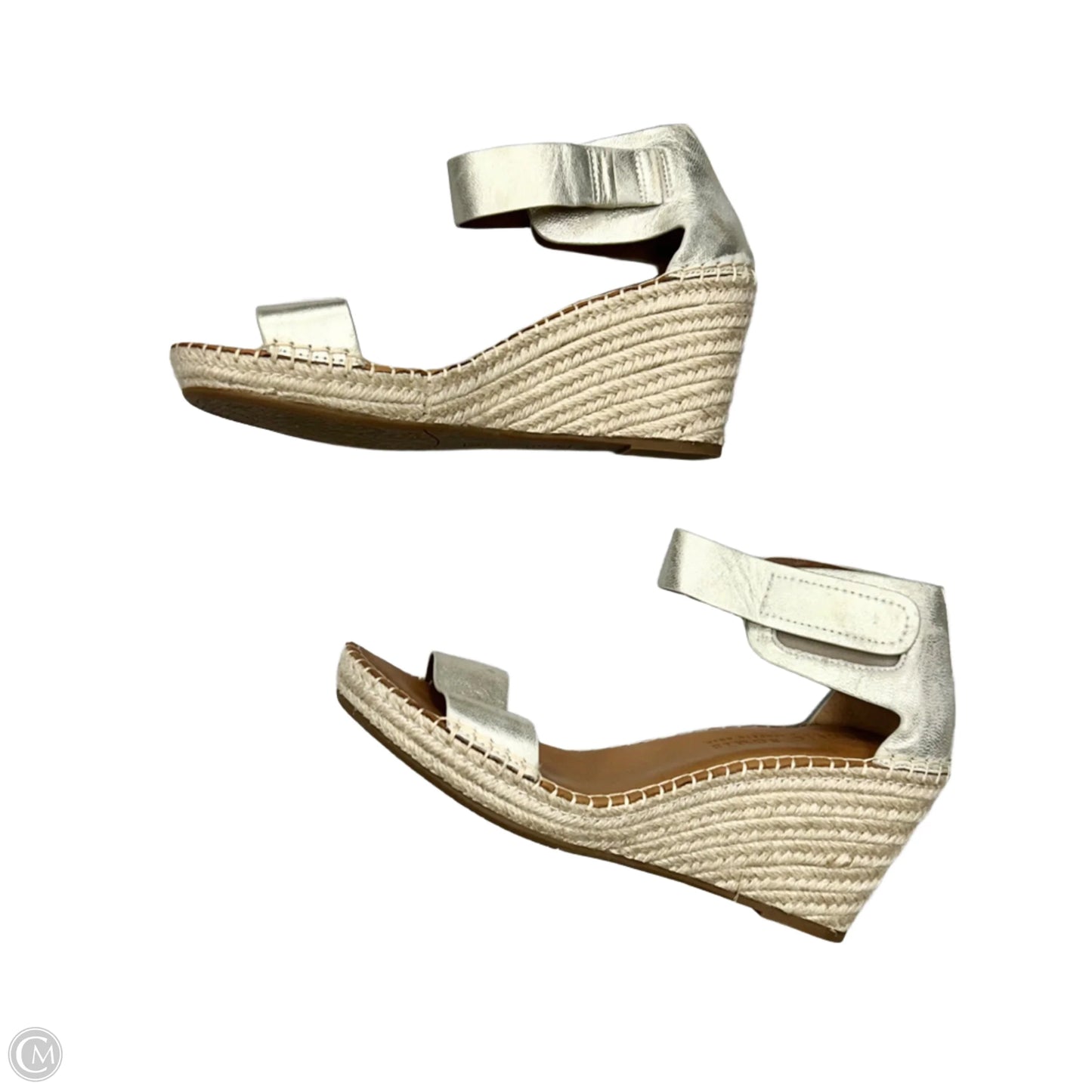 Sandals Heels Wedge By Gentle Souls In Metallic, Size: 8