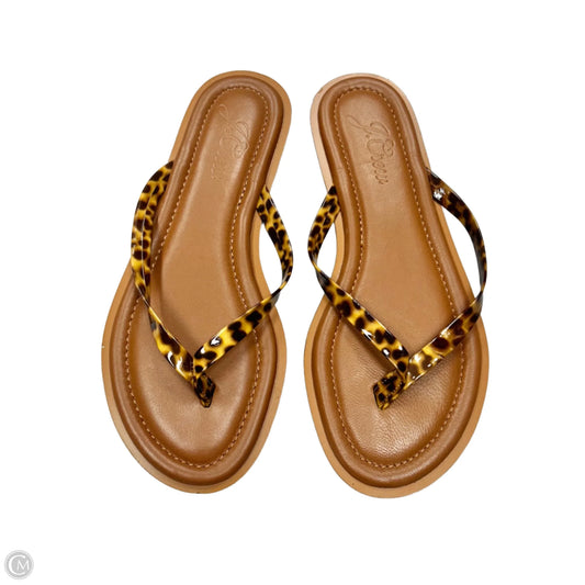 Sandals Flip Flops By J. Crew In Tortoise Shell Print, Size: 7