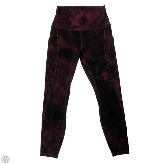 Athletic Leggings By Lululemon In Black & Red, Size: S