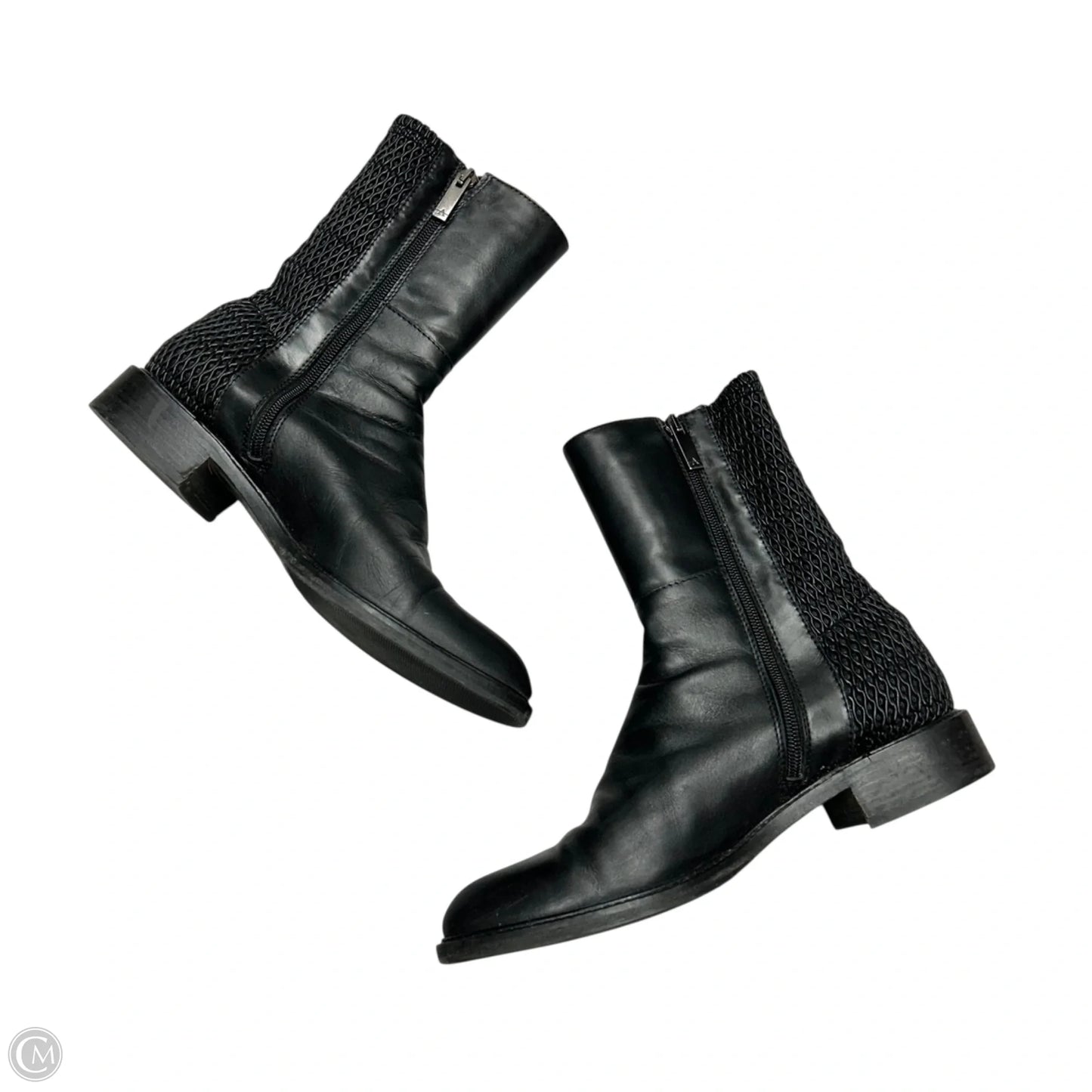 Boots Leather By Aquatalia In Black, Size: 8.5