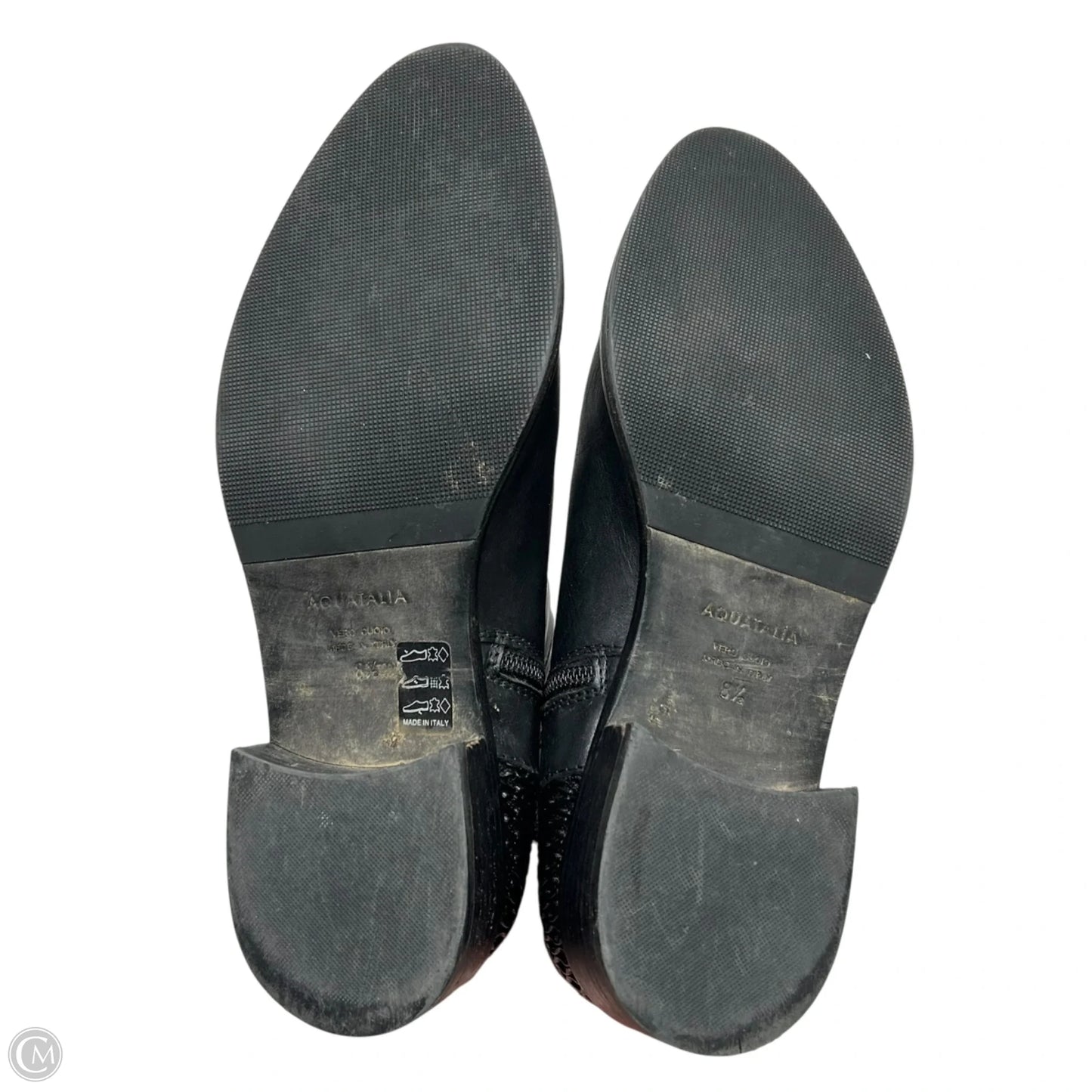 Boots Leather By Aquatalia In Black, Size: 8.5