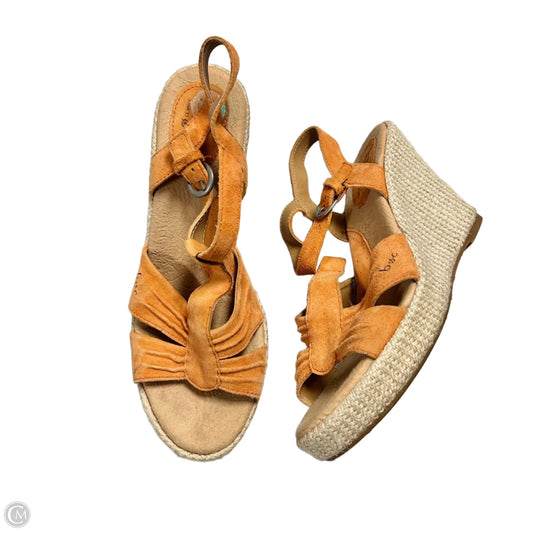 Sandals Heels Wedge By Boc In Orange, Size: 8