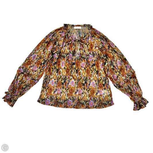 Top Long Sleeve By Ramy Brook In Orange & Purple, Size: S