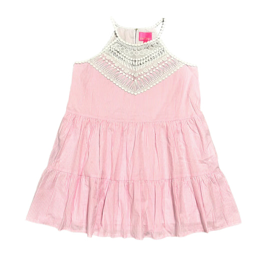 Dress Designer By Lilly Pulitzer In Pink & White, Size: Xl