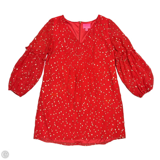 Dress Designer By Lilly Pulitzer In Gold & Red, Size: L