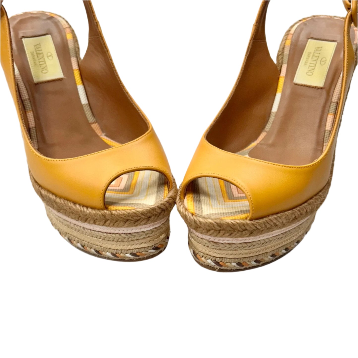 Sandals Luxury Designer By Valentino-garavani In Pink & Tan, Size: 5.5