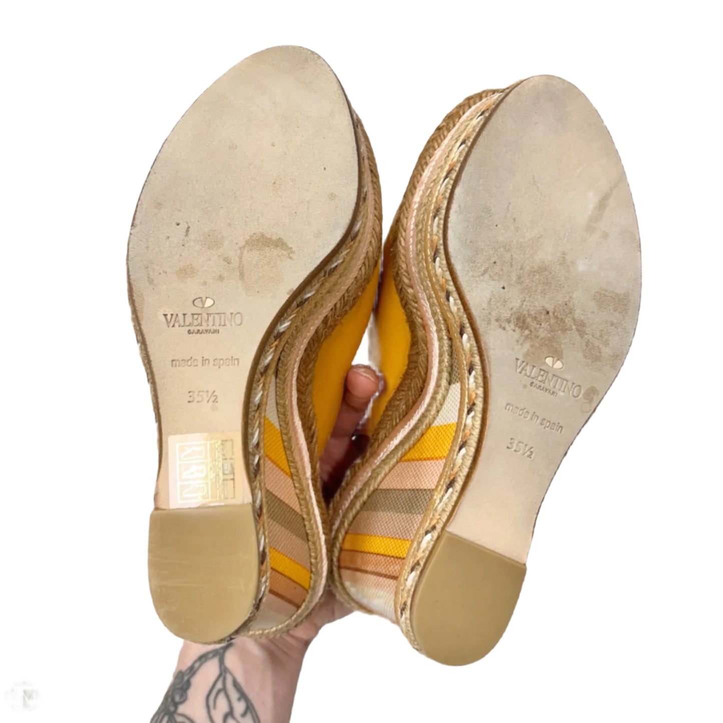 Sandals Luxury Designer By Valentino-garavani In Pink & Tan, Size: 5.5