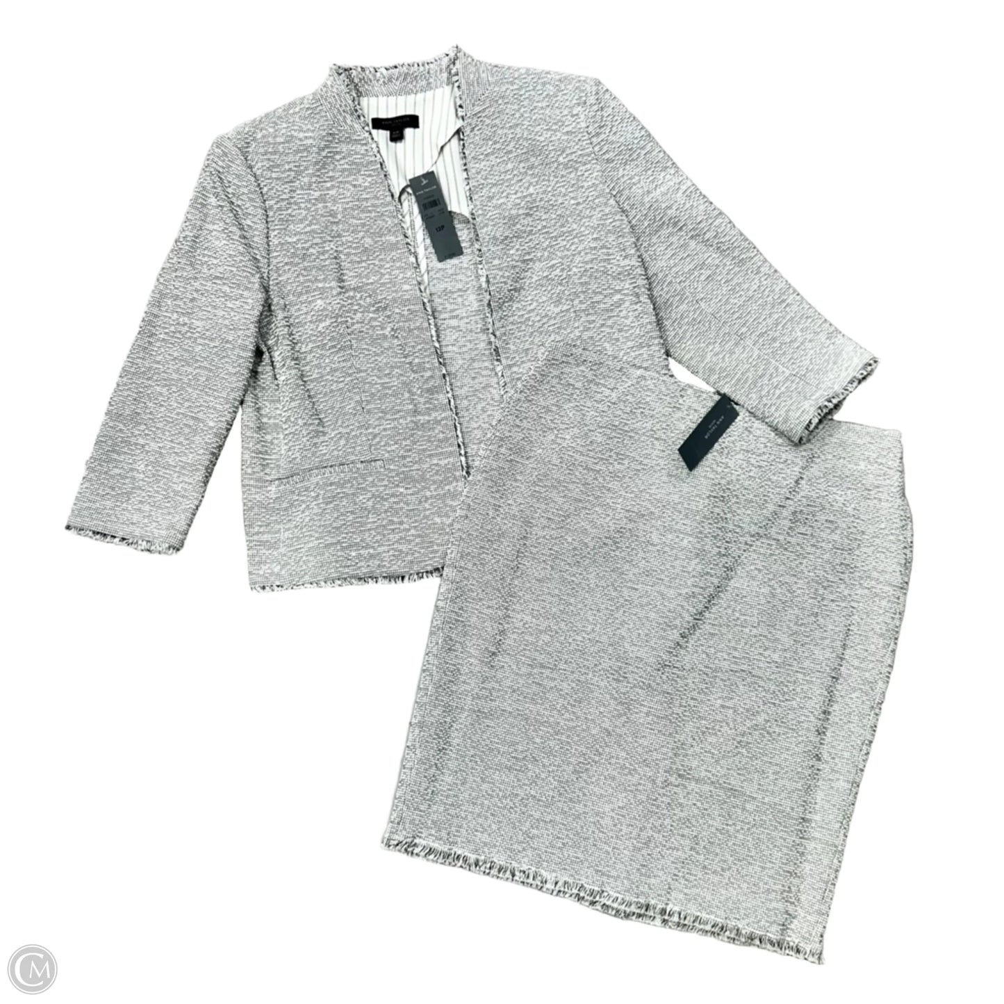 Skirt Suit 2pc By Ann Taylor In Black & White, Size: 12p