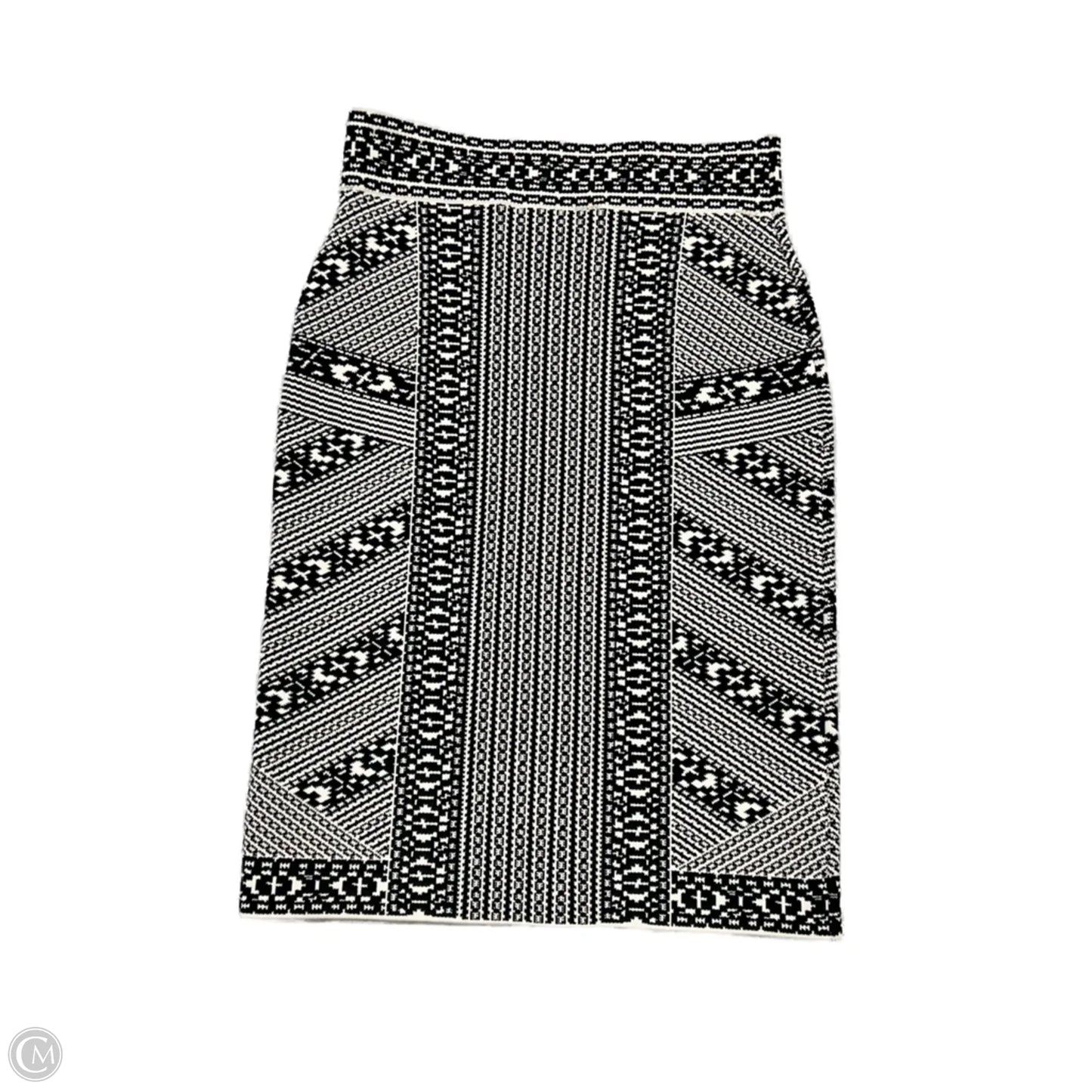 Skirt Midi By Bcbgmaxazria In Black & Cream, Size: Xs