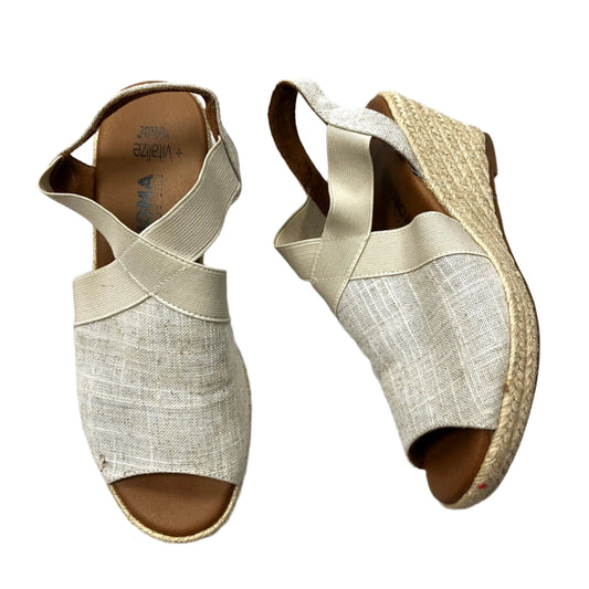 Sandals Heels Wedge By Sonoma In Cream, Size: 6.5