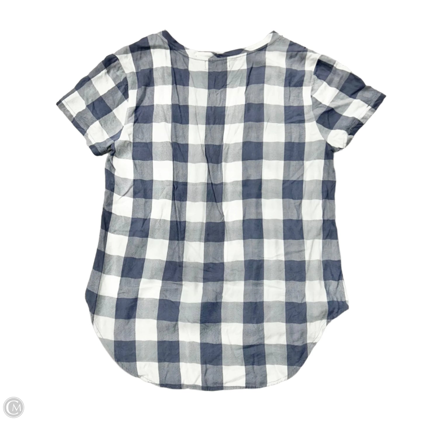 Top Short Sleeve By Cloth & Stone In Blue & White, Size: L