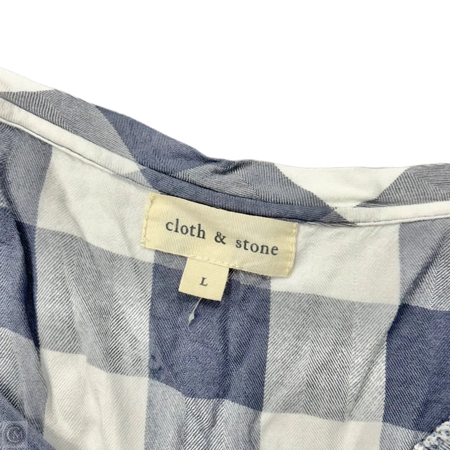 Top Short Sleeve By Cloth & Stone In Blue & White, Size: L