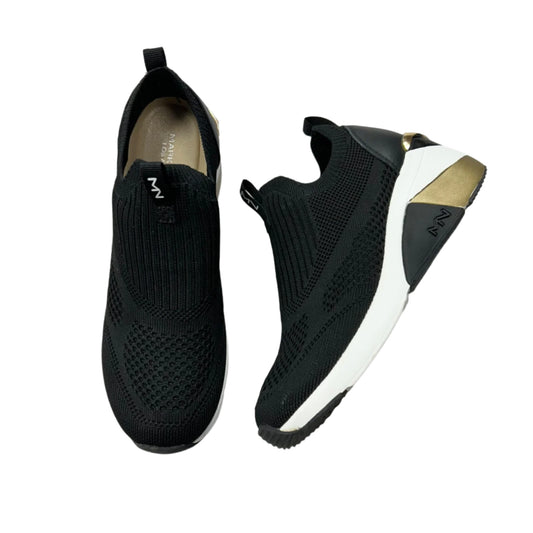 Shoes Sneakers By Mark Nasson In Black & Gold, Size: 7.5