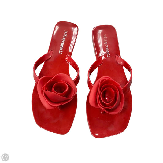 Sandals Flip Flops By Jeffery Campbell In Red, Size: 6