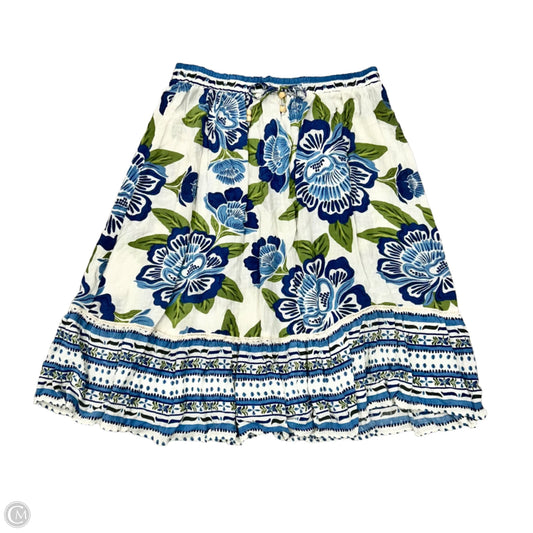 Skirt Midi By Rachel Zoe In Blue & White, Size: L