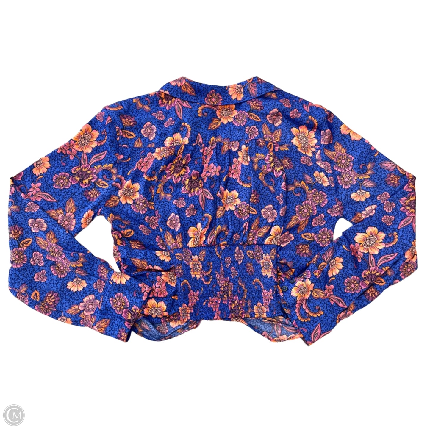 Top Long Sleeve By Free People In Blue & Orange, Size: M