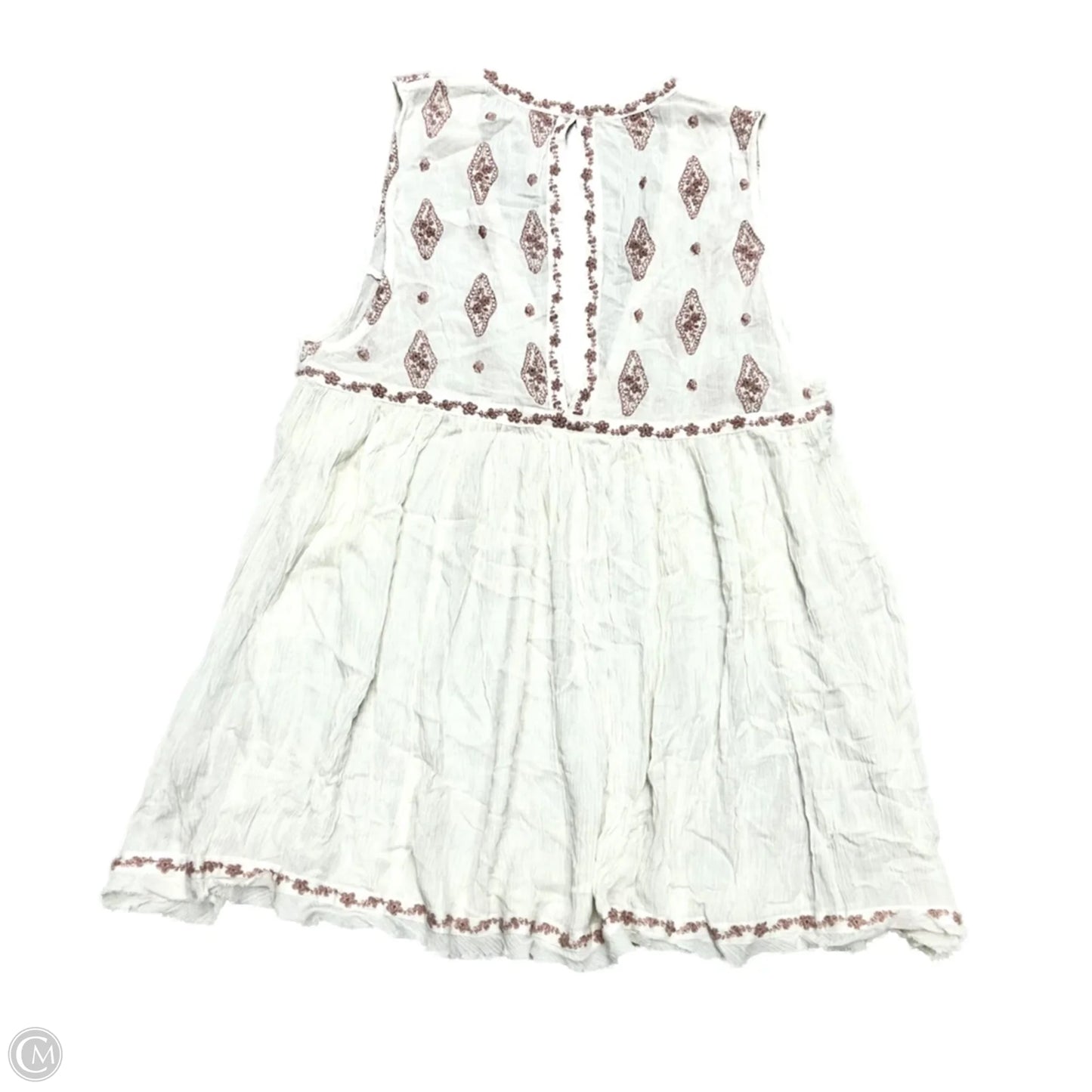 Top Sleeveless By Free People In Pink & White, Size: S