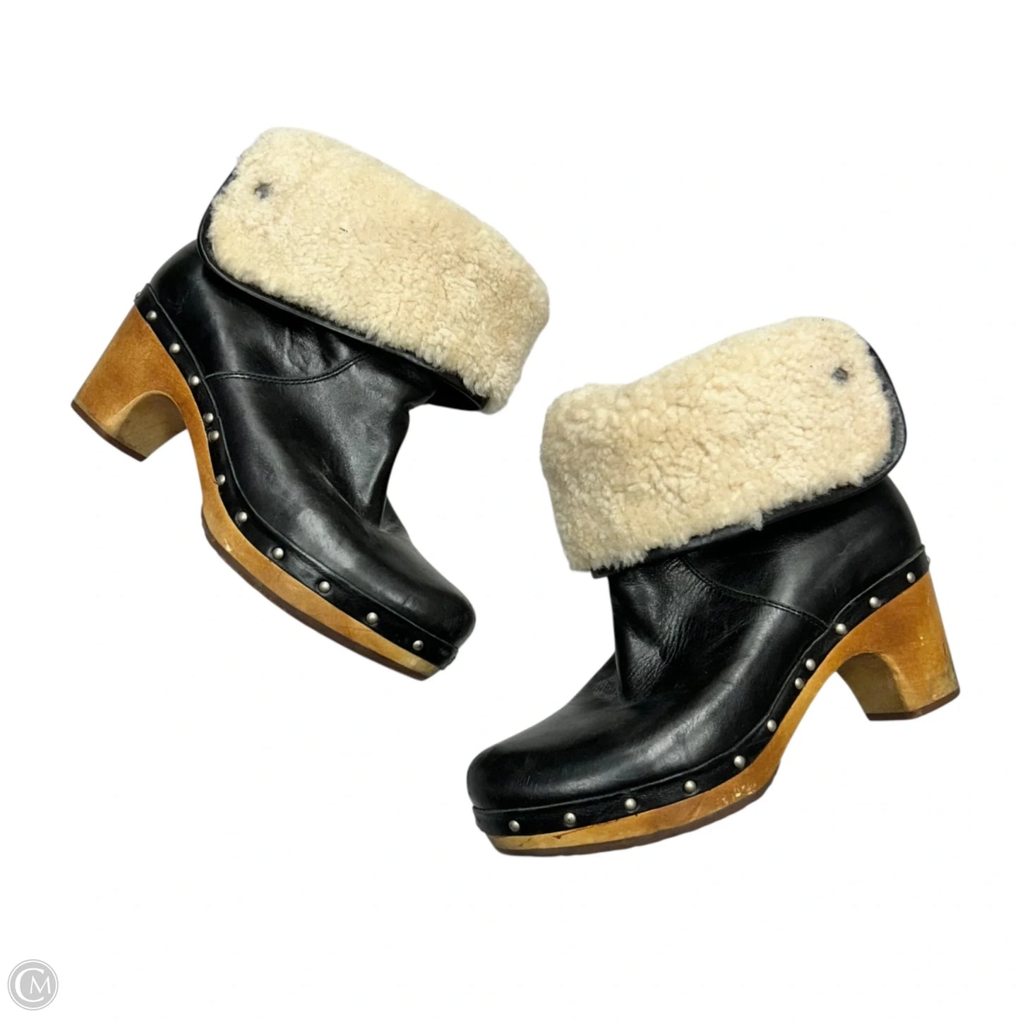 Boots Designer By Ugg In Black & Cream, Size: 7