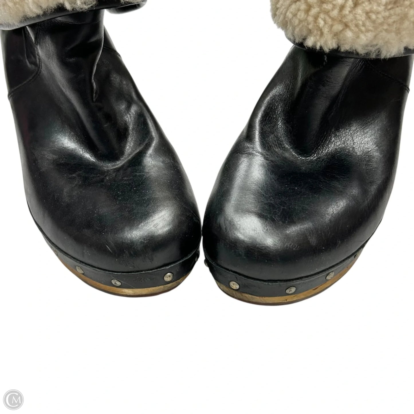 Boots Designer By Ugg In Black & Cream, Size: 7