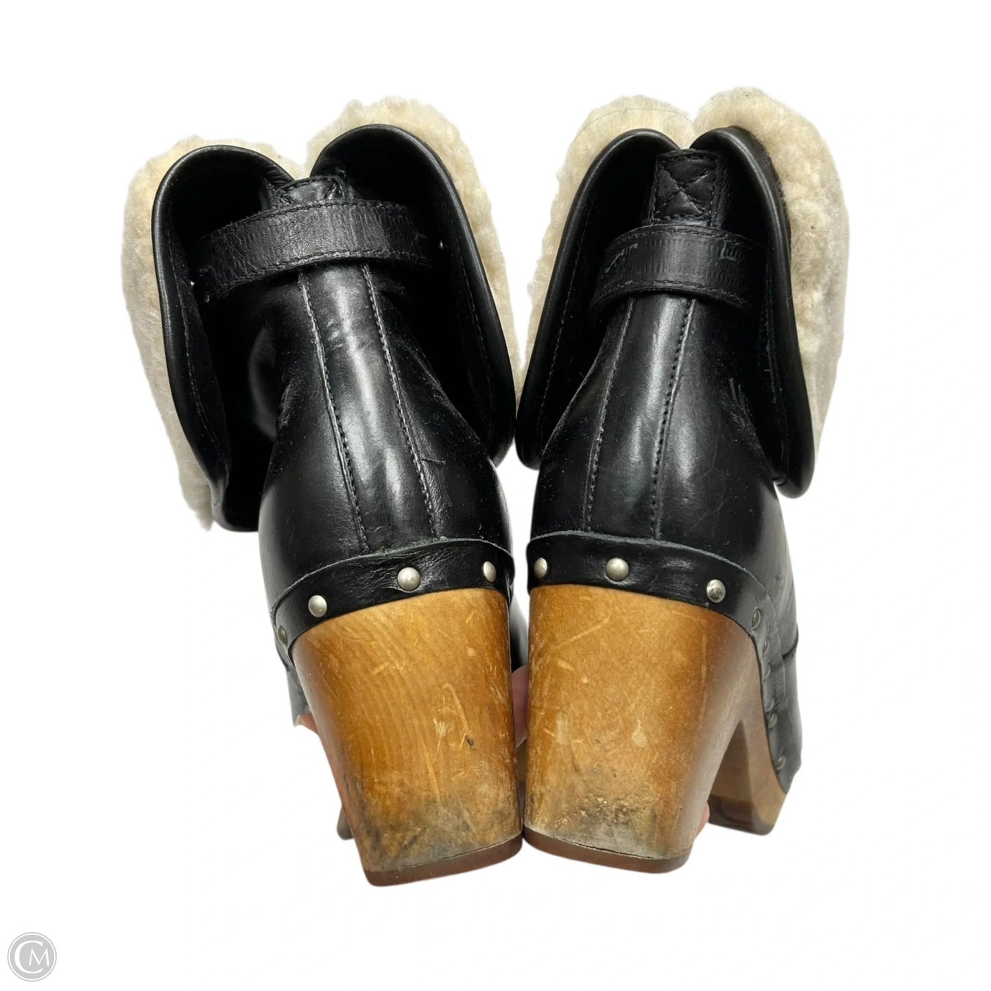 Boots Designer By Ugg In Black & Cream, Size: 7