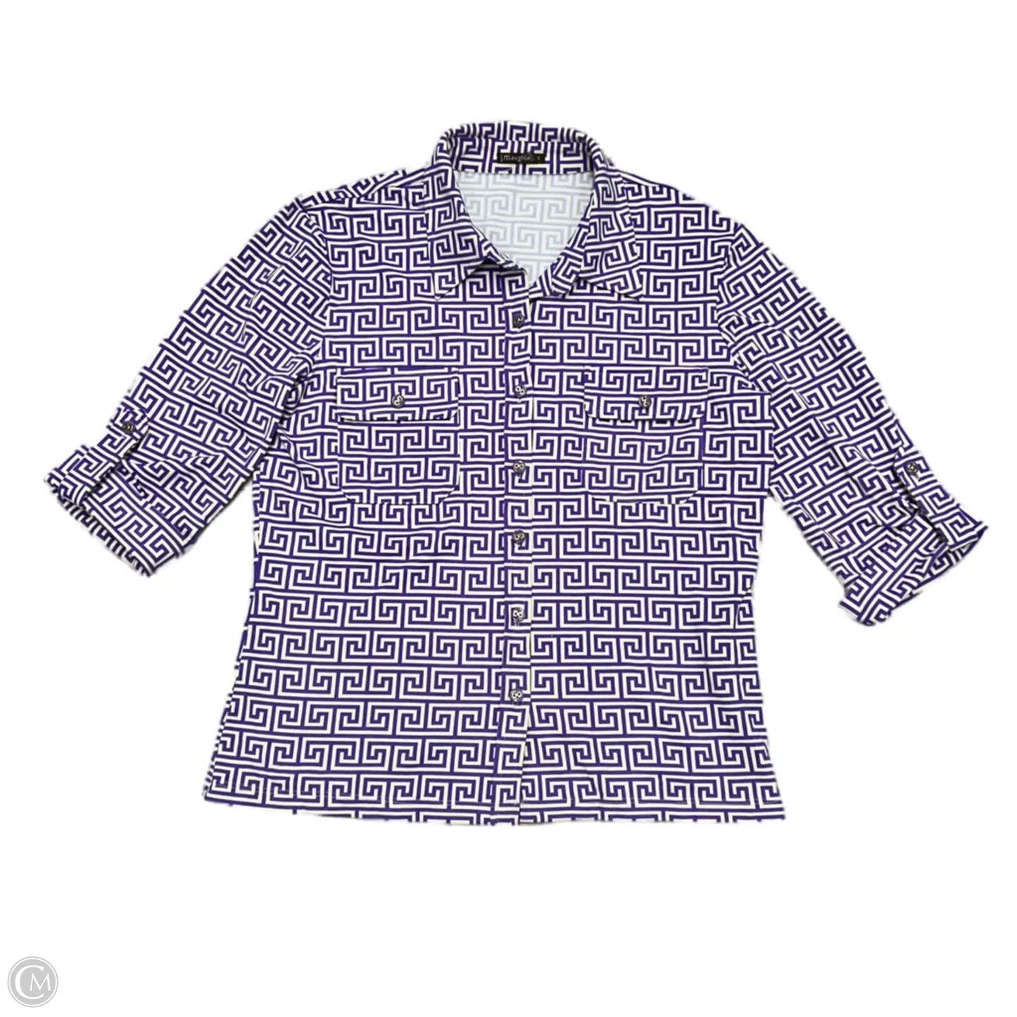 Top Long Sleeve By J Mclaughlin In Purple & White, Size: S