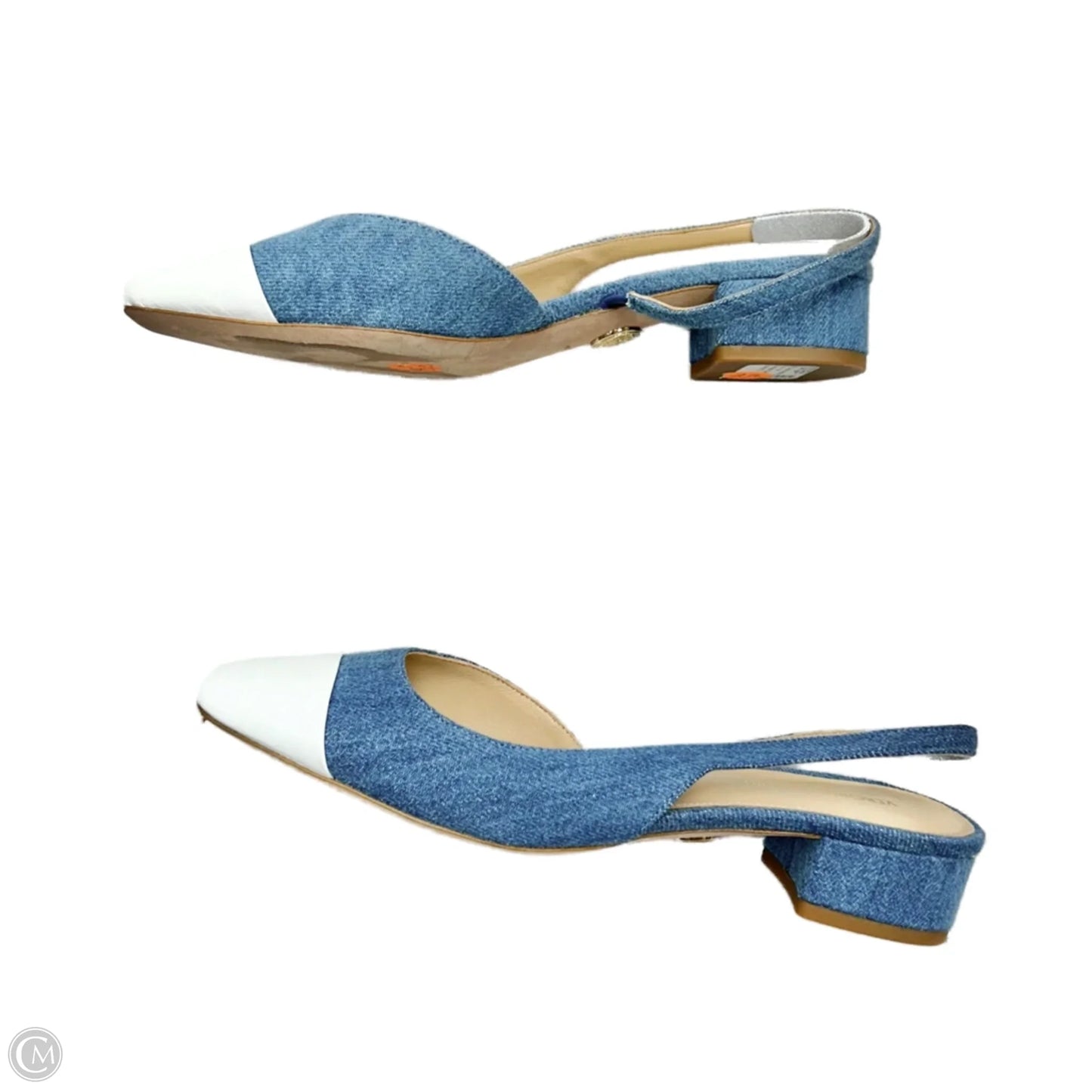 Shoes Heels Kitten By Veronica Beard In Blue Denim, Size: 6.5