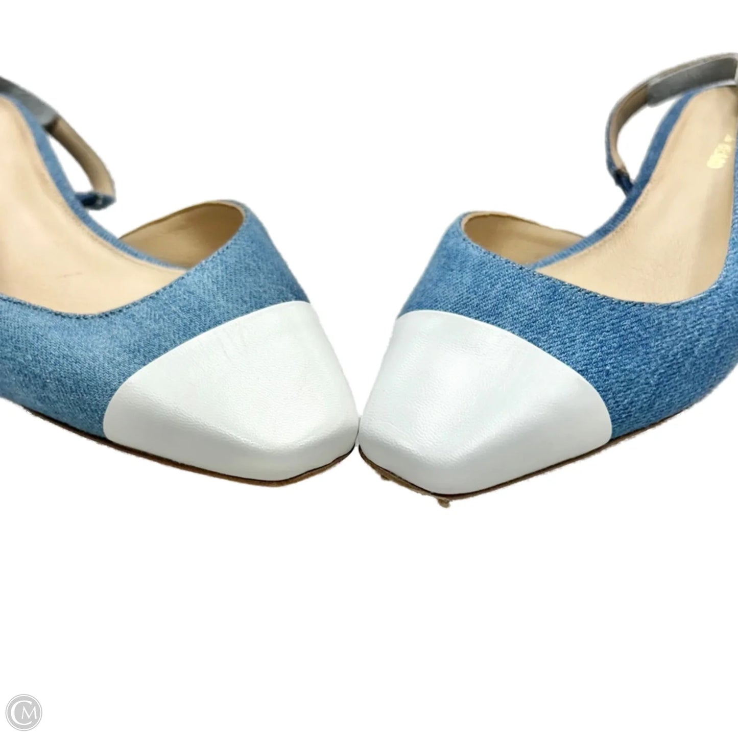 Shoes Heels Kitten By Veronica Beard In Blue Denim, Size: 6.5