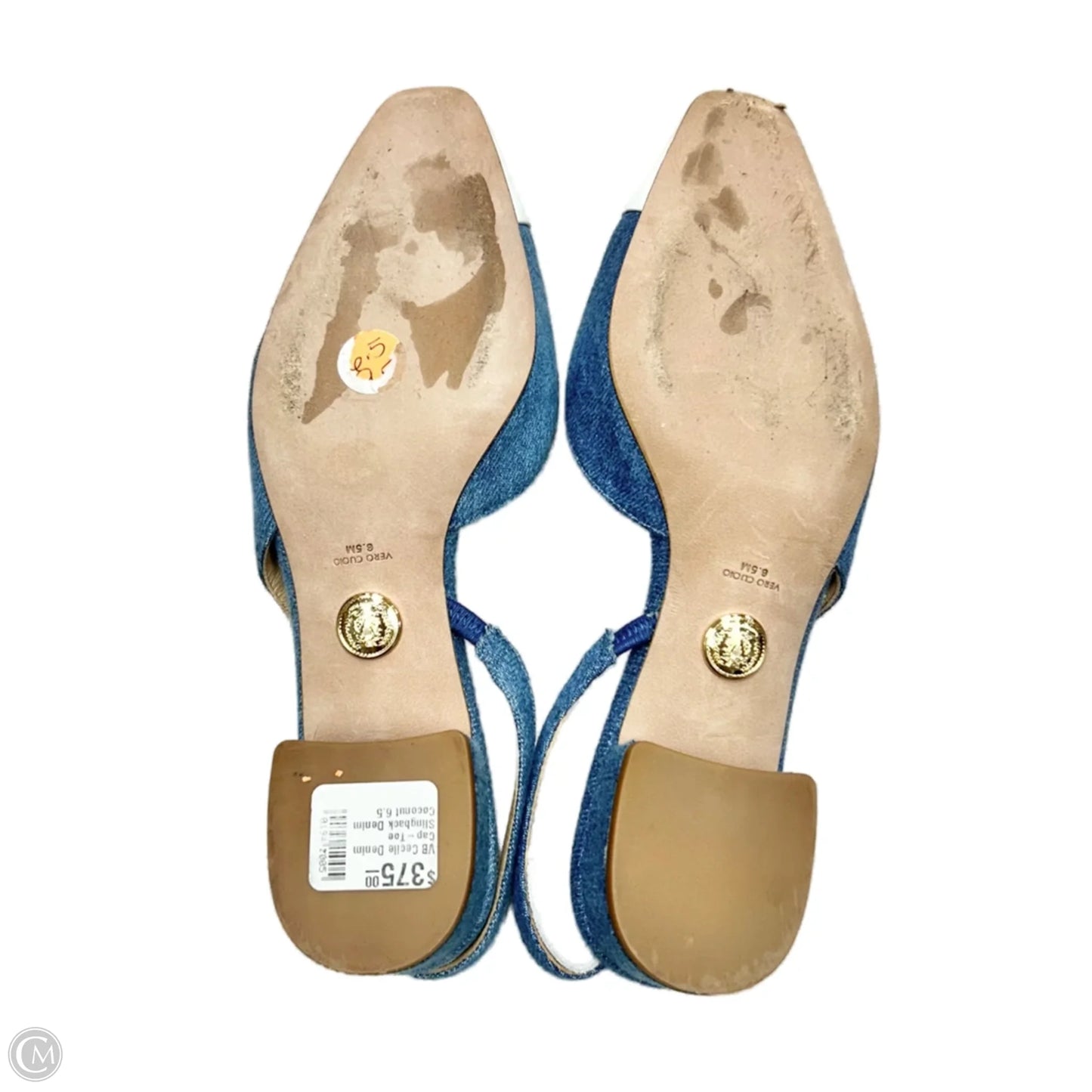 Shoes Heels Kitten By Veronica Beard In Blue Denim, Size: 6.5