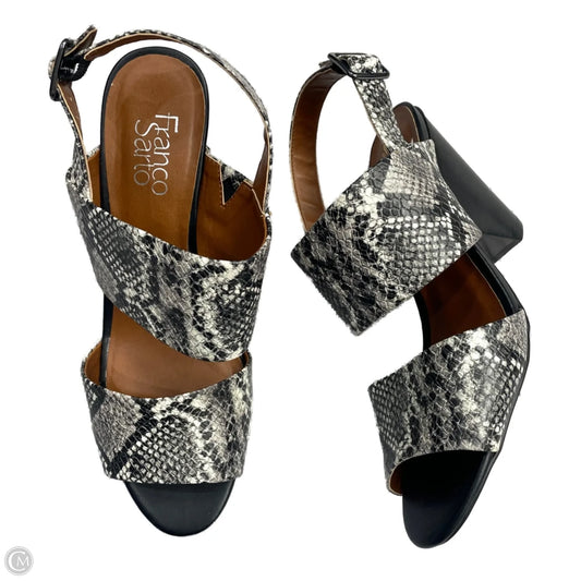 Sandals Heels Block By Franco Sarto In Snakeskin Print, Size: 11