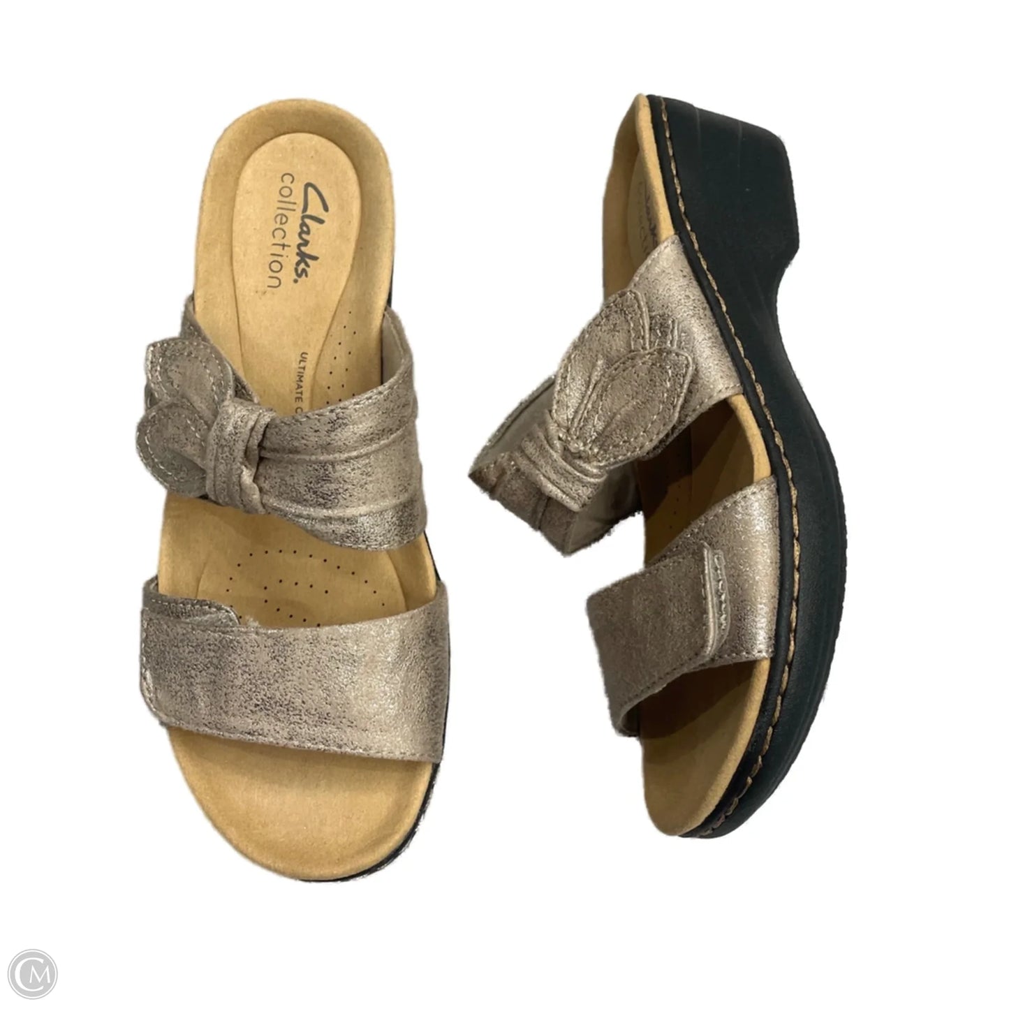 Sandals Flats By Clarks In Bronze, Size: 6.5