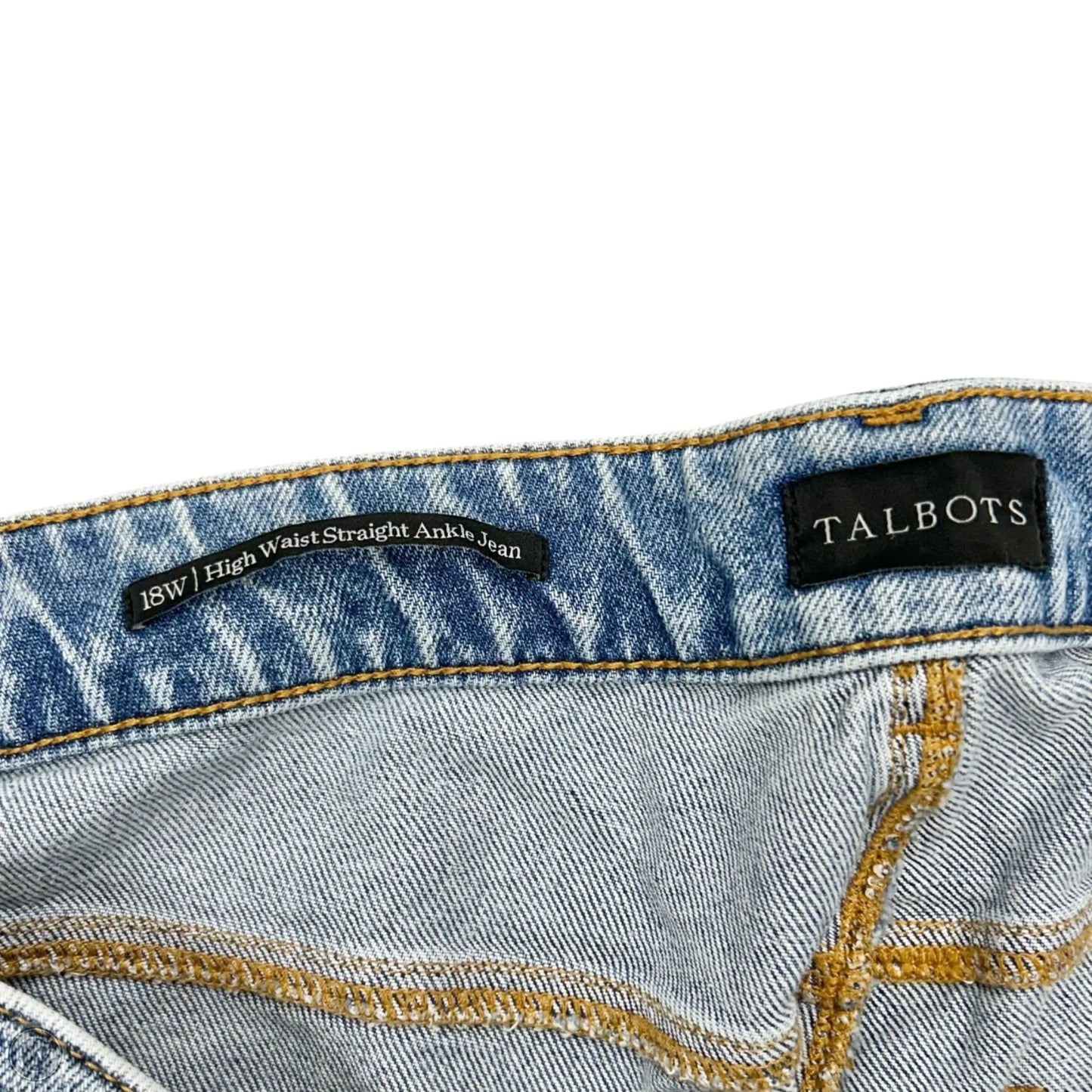 Jeans Straight By Talbots In Blue Denim, Size: 18