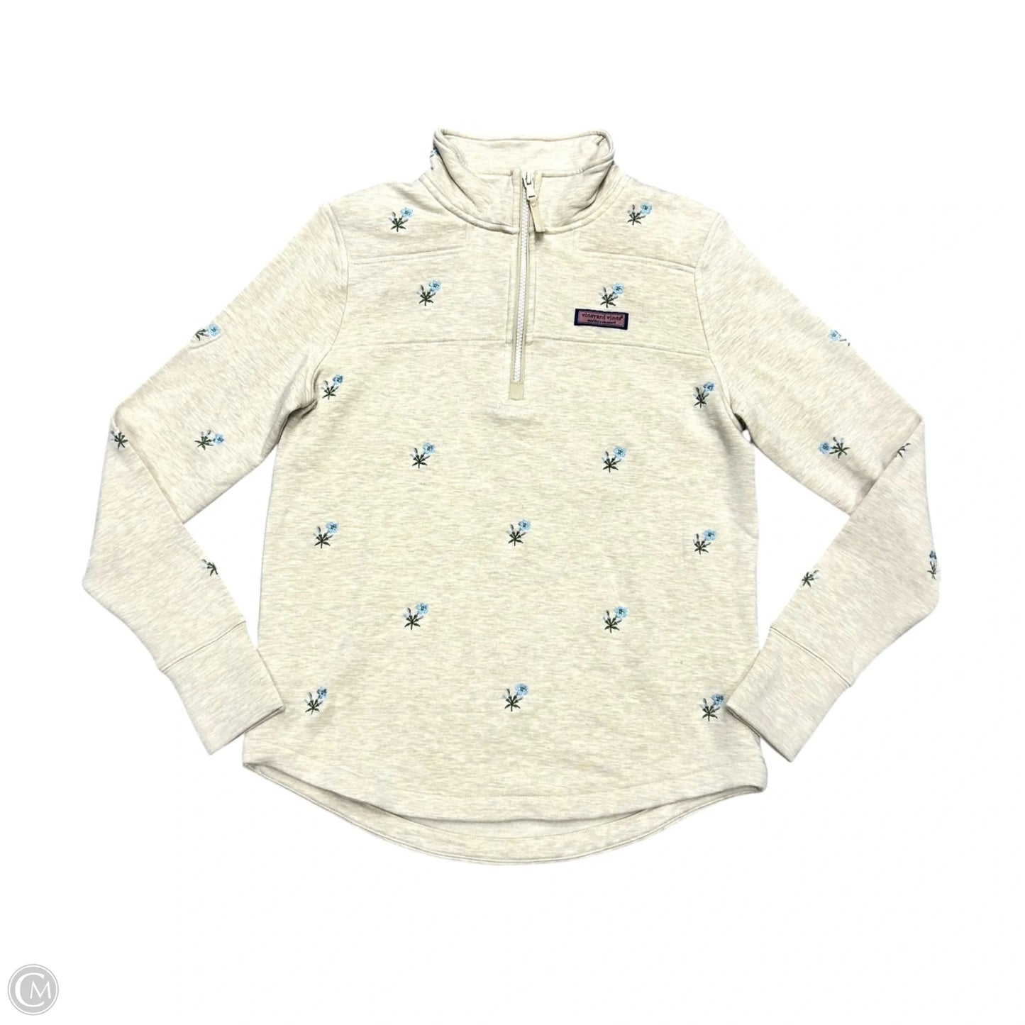 Sweatshirt Collar By Vineyard Vines In Tan, Size: S