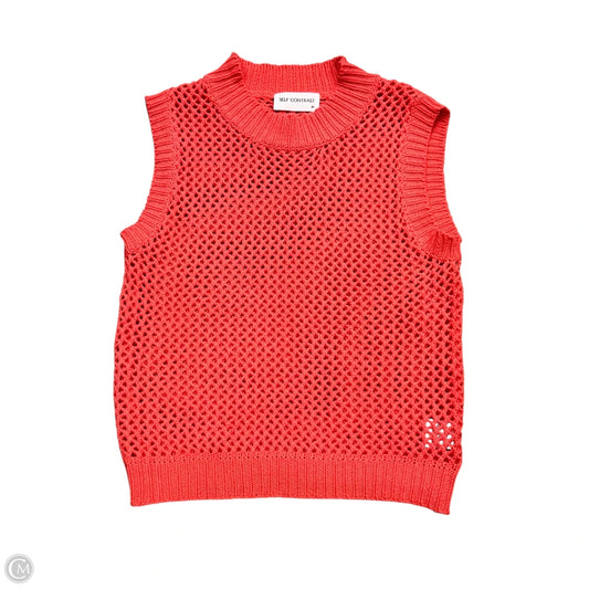 Sweater Short Sleeve By Self Contrast In Coral, Size: Xs